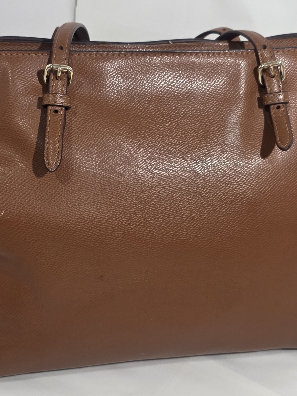 Coach Brown Leather Tote Bag with Gold Hardware - Picture 5 of 9
